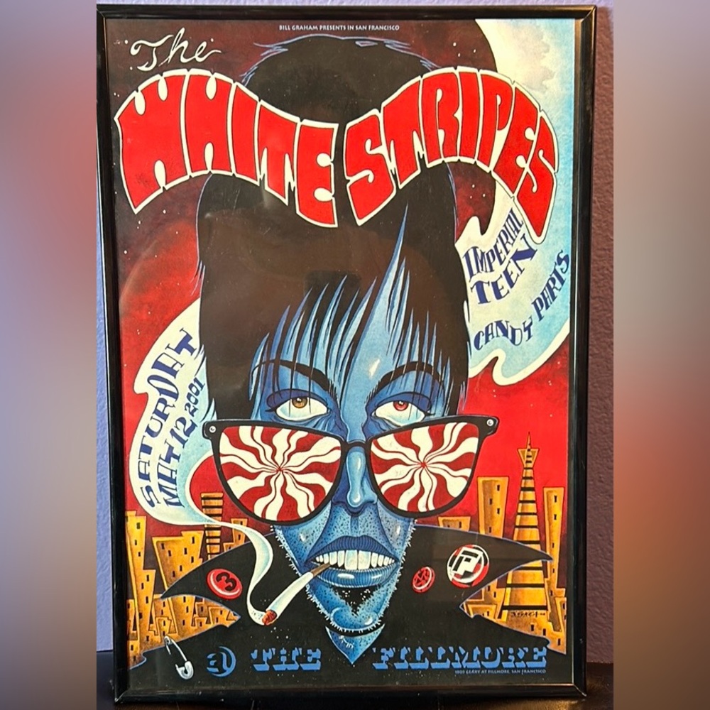 Vintage 2001 White Stripes Fillmore poster